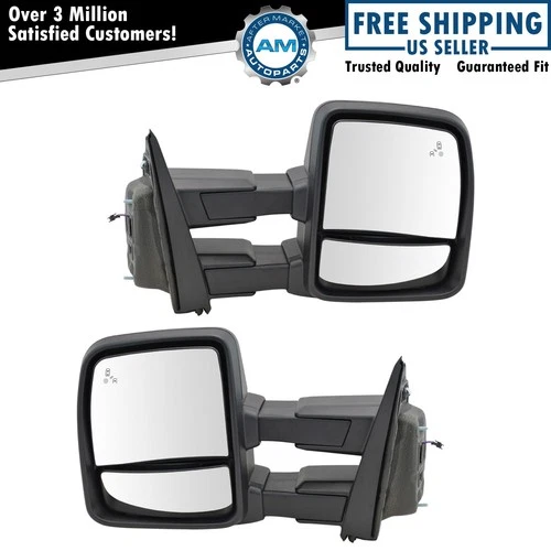 Mirror Tow Heat Signal Blind Upgrade Power Fold Spot Marker Puddle Pair for F150