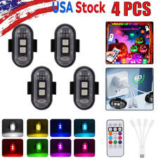 4PCS Wireless LED Strobe Light RGB 8 Colors Rechargeable Flashing Warning Lights