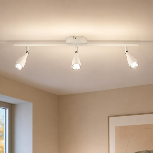 Deckenleuchte Deckenlampe Esszimmerleuchte Weiß Spot Verstellbar LED L 60 Cm-image