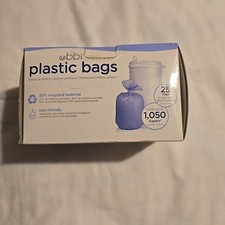 Ubbi Disposable Baby Infant Diaper Pail Refill Plastic Bags 75 Count 13 Gallon