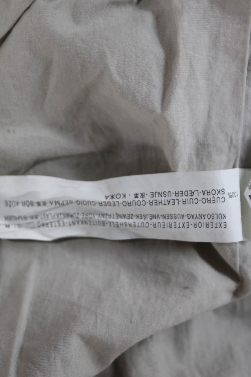 Zara Basic Womens Bomber Leather Jacket Beige Hig… - image 4