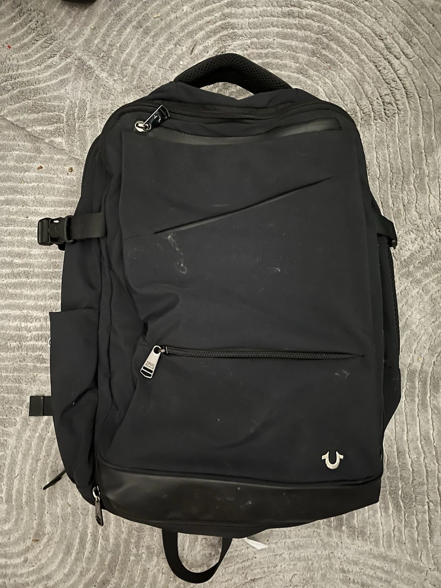 True Religion Black Nylon Backpack Drawstring Top Made In USA True Religion Backpack Black Bags for Men for sale | eBay main image 4