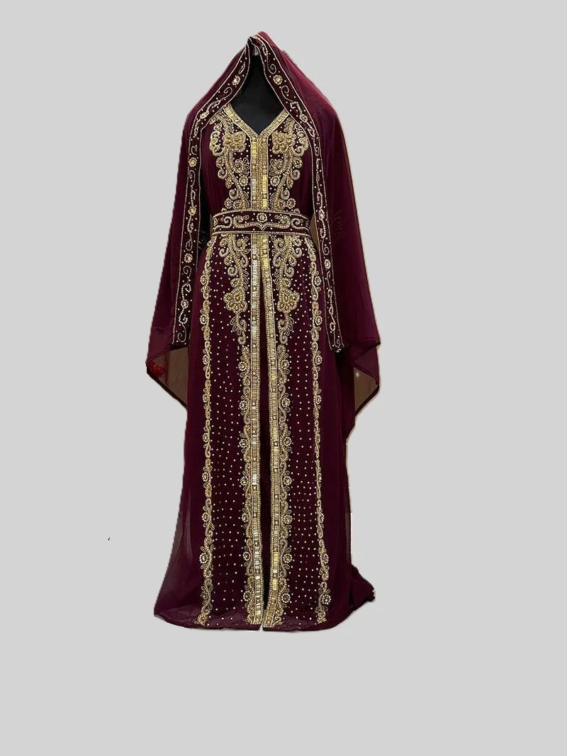 chinese dress ladies Treasures Of Morocco Caftans Women Ladies Embroidered Fits SMALL to LARGE  Red at Amazon Women's Clothing store: Other Products main image 0