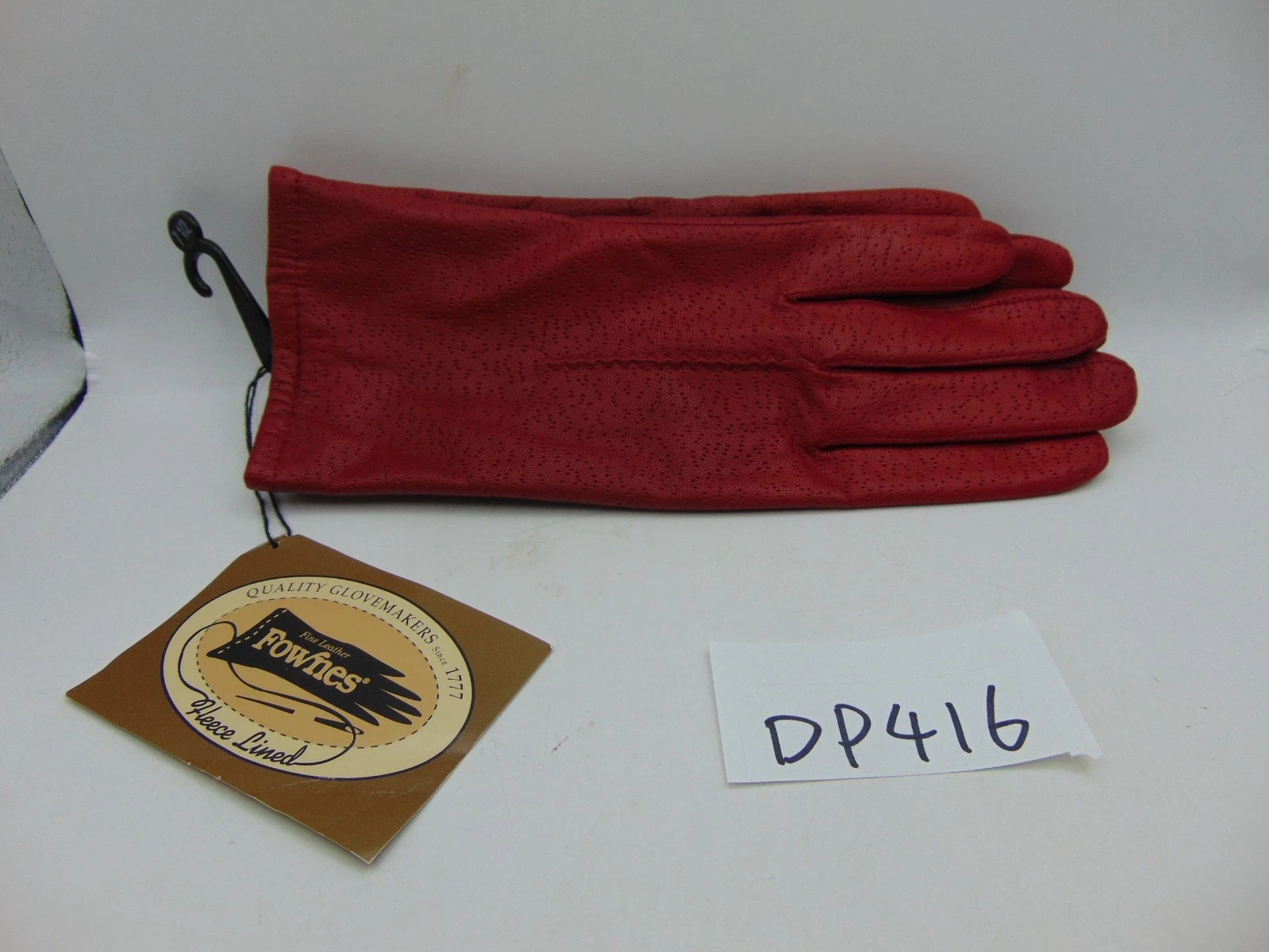 Vintage Women's Fownes Red Leather Leather Gloves Size 7.5 Driving Glove Fleece