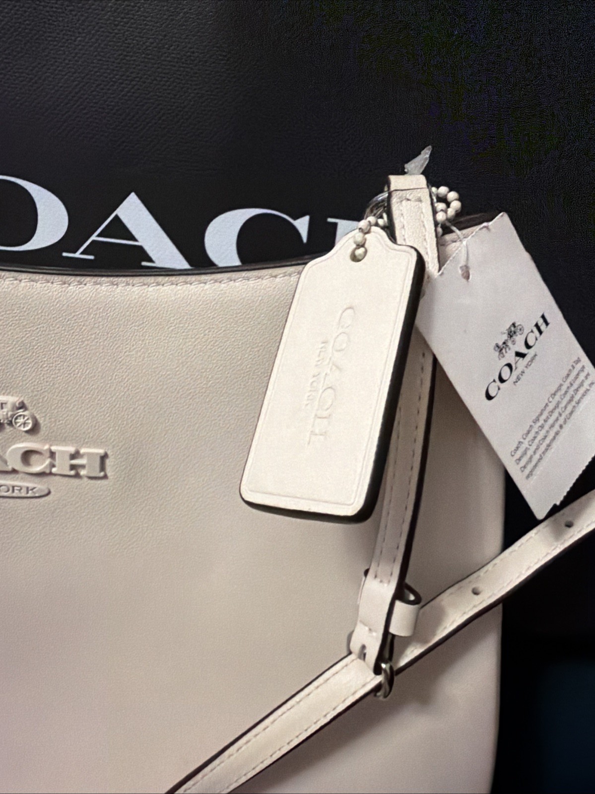 Coach C0952 Penelope Chalk White Leather Shoulder Bag Purse Chalk Hardware BNWT image 2