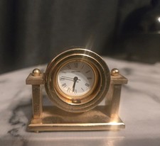 Estyma Miniature Gold Desk/Mantel Clock