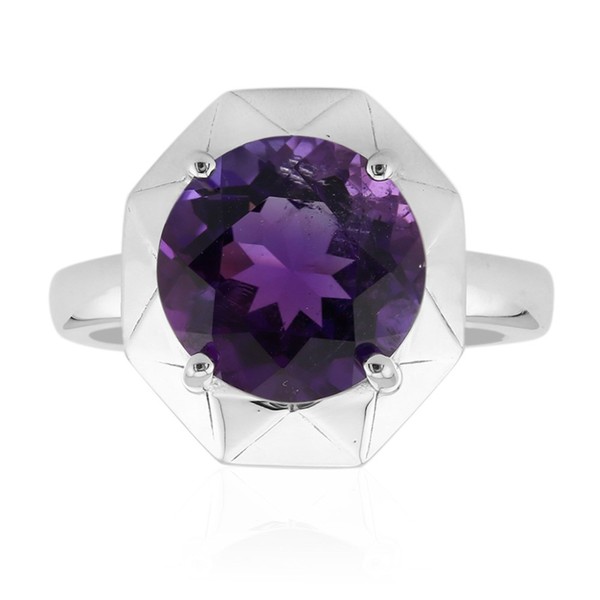 Cavill Sambia Amethyst Ring 3,009Ct Rundschliff 925 Sterling Silber Damen--image