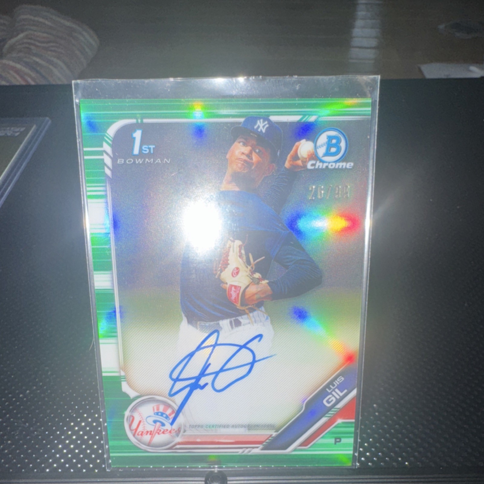 2019 1st Bowman Chrome LUIS GIL Green Atomic Refractor RC Auto SSP /99 ROY 
