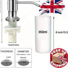 Kitchen Sink Liquid Soap Dispenser Pump Stainless Steel 350ml 500ml Sink Mount