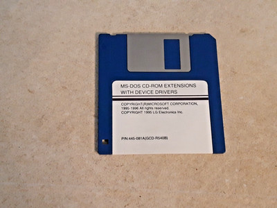 MS-Dos CD Microsoft Diskette 1995 CD-Rom Extensions With Device Drivers