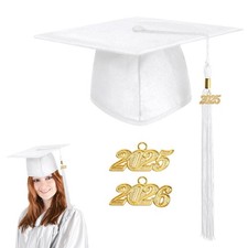 Unisex Matte Graduation Cap With 2025 Year Tassel Charm Hat Bachelor Master