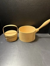 2 Shocker Hand Made Wooden Handled Box And Scoop