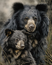 8x10 Bears Portrait Forest Illustration - 481938201