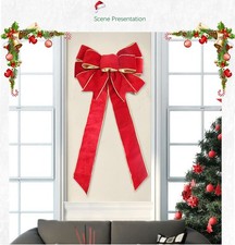 Christmas Tree Decoration Flannelette Bow Bow-Knot Pendant for Xmas Party Decor