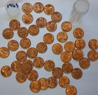 1965 P Lincoln Wheat Penny coin Uncirculated roll of 40 +