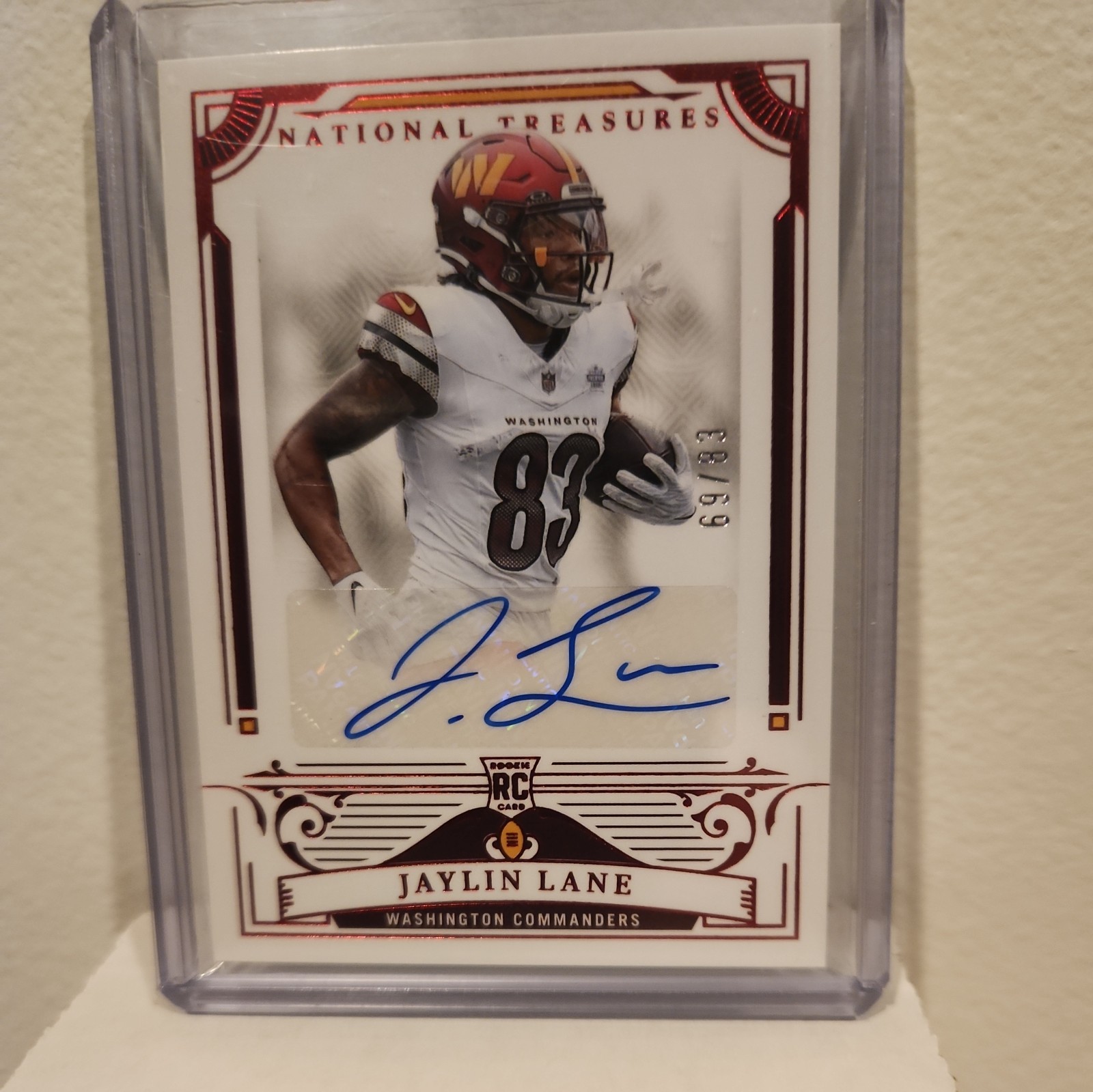 2025 NATIONAL TREASURES JAYLIN LANE ROOKIE AUTO RED  SP /83 