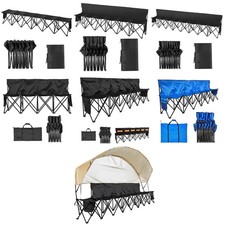 Uimoso Folding Chair Sports Bench with Multiple Seats Side Pocket & Carry Bag