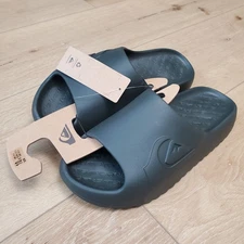 New Quiksilver Cloudbreak Black Slides Slippers Sandals Mens Size 10