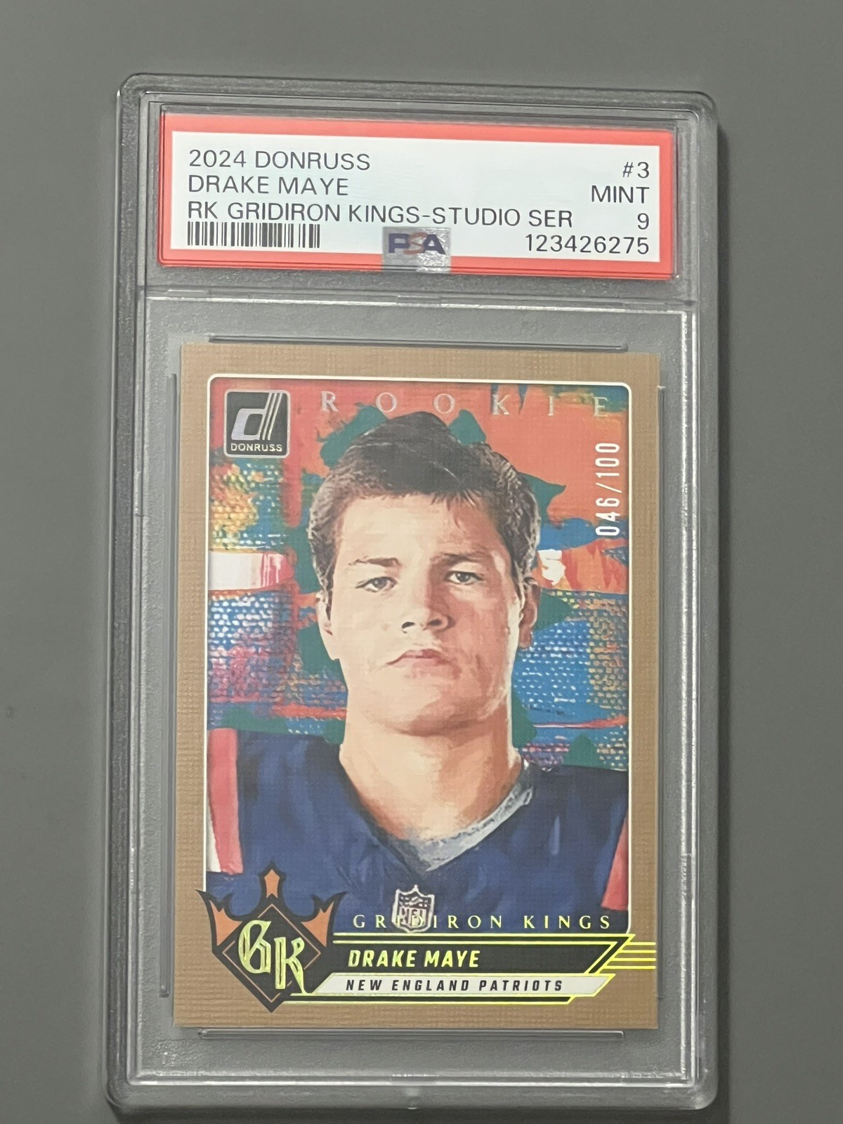 2024 Panini Donruss DRAKE MAYE /100 Gridiron Kings STUDIO SERIES PSA 9 MINT RC