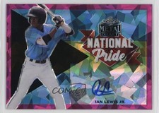 2021 Leaf Metal Draft National Pride Pink Crystals /7 Ian Lewis Jr Auto 0xi8