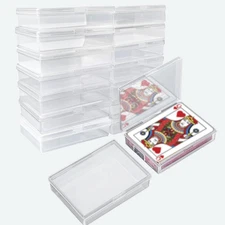 Playing Card Deck Box, 16 Pcs Plastic Empty Trading Card Case Holder, 3.8 X 2.7