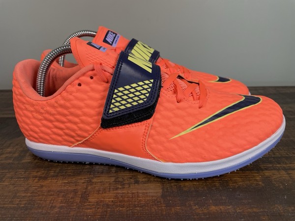 Nike Zoom HJ zapatos élite de salto alto para hombre talla 9.5 naranja con correa 806561-800 2