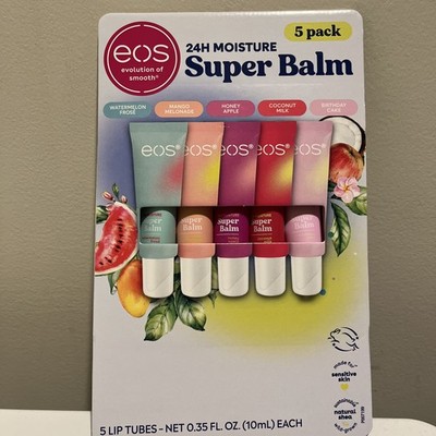 eos Super Balm 24 Hour Moisture  - 5 Pack of Tubes - Variety