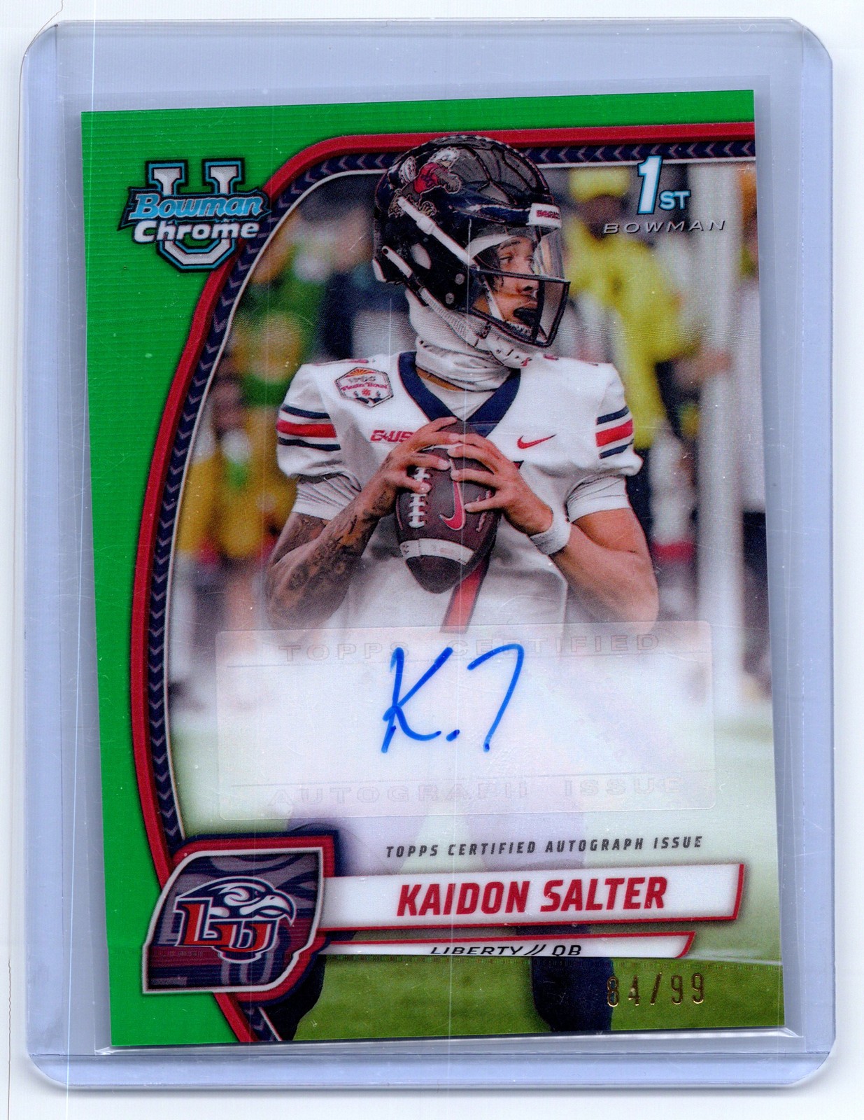 2024 Bowman University Chrome Kaidon Salter Autographs Green Refractor #/99