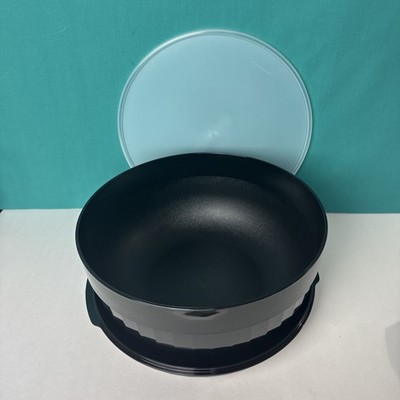 Tupperware Black Acrylic Salad / Punch Bowl 6L Elegant Serving Bowl w/ Lid /seal