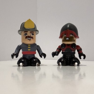 Fisher-Price TRIO Building Block Figures Replacement Pieces 2 Firefighter Knight