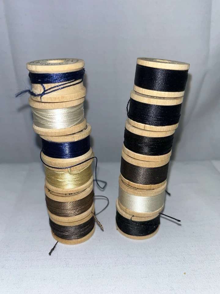 Belding Corticelli Buttonhole Pure Silk Twist Thread 12 Spools Fly Fishing Vtg - Image 3 of 3