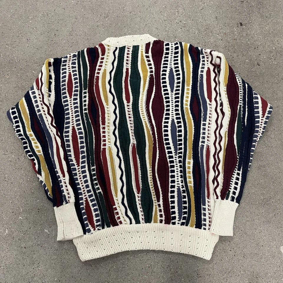 Vintage 90s Structure Coogi Style 3-d Crewneck Pullover Sweater Men's Large - Image 2 of 4