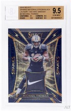 2016 Select Michael Thomas #8 Sparks Black Laundry Tag Nike Swoosh BGS 9.5