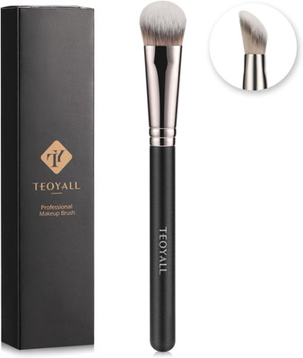 Angled Concealer Brush, Synthetic Contour Brush for Blending Setting Poling wit
