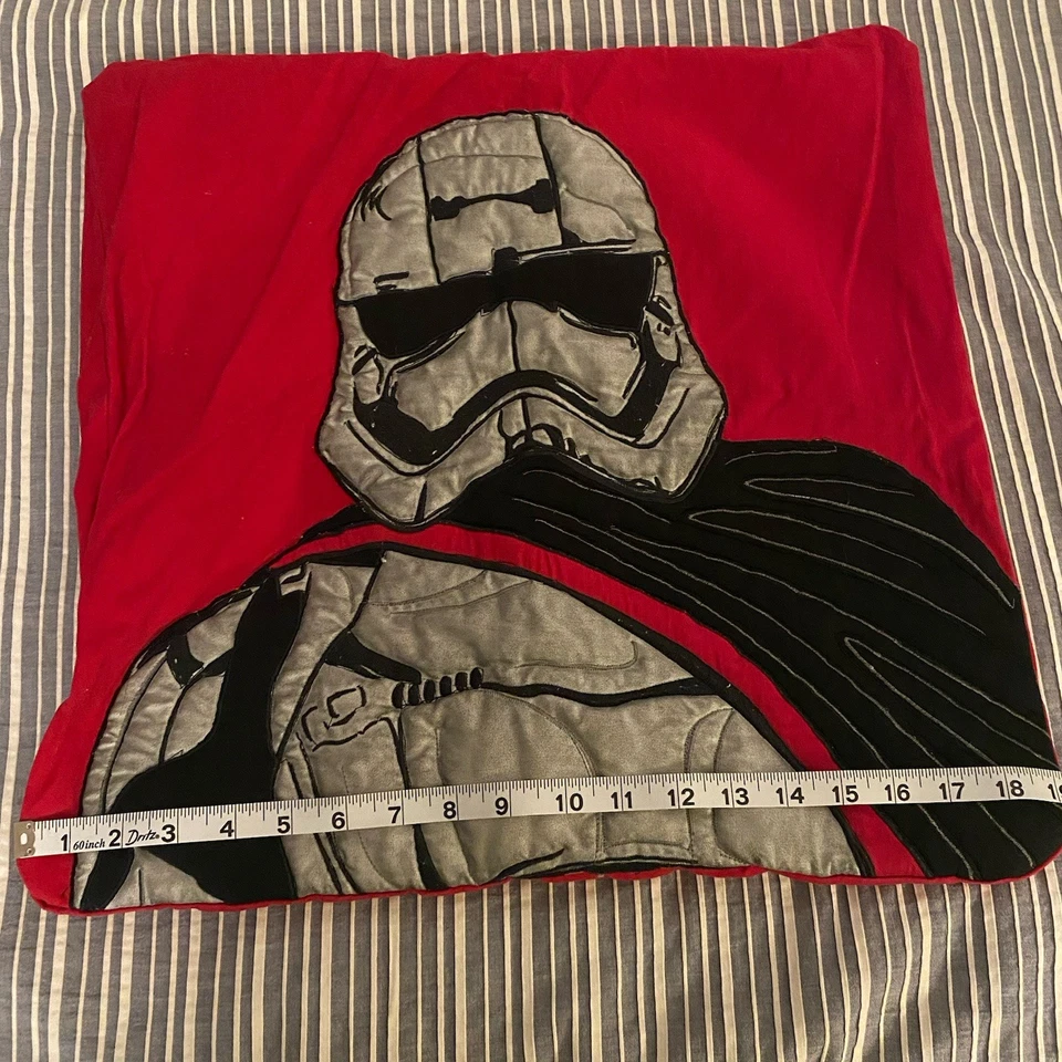 Pottery Barn Kids Pillow Sham Square Red Star Wars Storm Trooper Bedding 50x50cm - Image 4 of 4