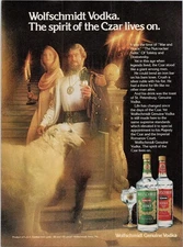 Wolfschmidt Vodka Vintage 1979 Print Ad Czar Spirit Promotional Art