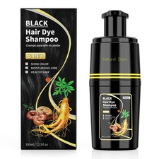 Black Hair Dye Shampoo 3 in 1, Hair Color Shampoo for Cover Grey Hair, Natural w