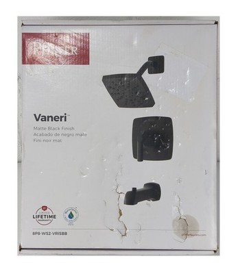 Pfister Vaneri Tub + Shower Trim with Valve Matte Black 8P8-WS2-VRISBB
