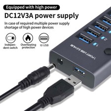 4/7/10 Port USB 3.0 HUB Powered High Speed Splitter Extender With Power Supply — image 7