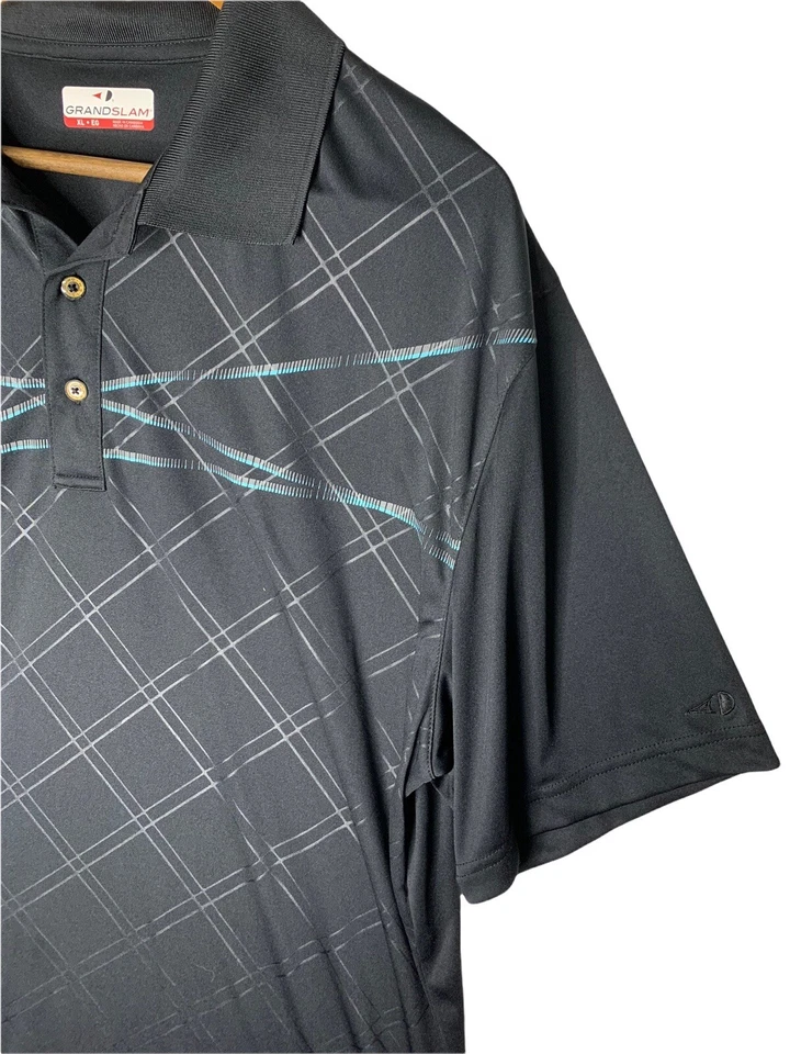 Camisa polo de golf Grandslam DriFlow negra UPF 50 talla XL para hombre  Foto 2 de 4