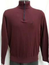NAUTICA NAVTECH MENS BURGANDY 1/4 ZIP PULLOVER SWEATER SIZE NWT FREE SHIPPING