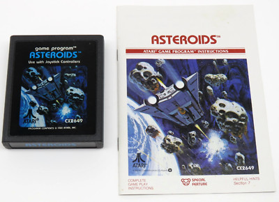 Asteroids (Atari 2600, 1981) By Atari (Cartridge & Manual) NTSC