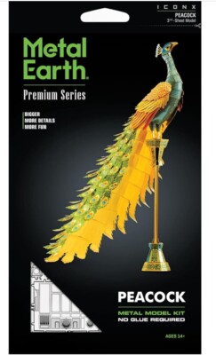 Fascinations Metal Earth ICONX Peacock 3D Model Kit 
