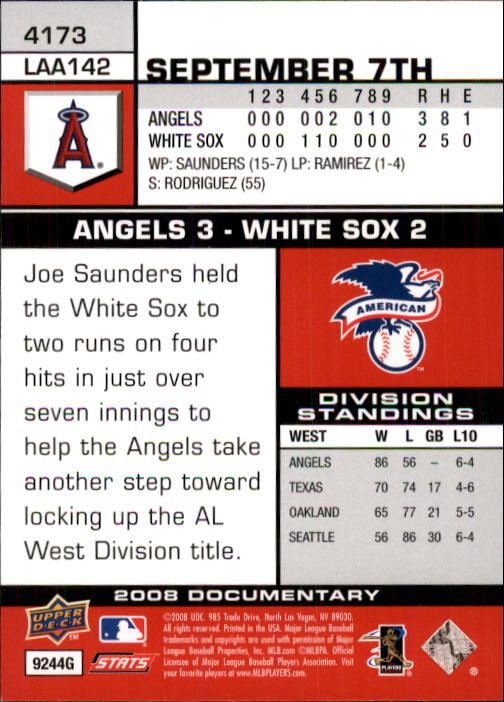 2008 Upper Deck Documentary Baseball Card 4173 John Lackey eBay