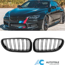 For 2012-2017 BMW 6er F06 Front Kidney Grille Grill Gloss Black Dual Slats