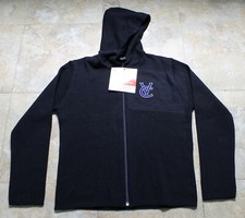 NEW T.Q. KNITS Control-Pil Low Pill Navy Hooded Sweater Size YL Full-Zip Front