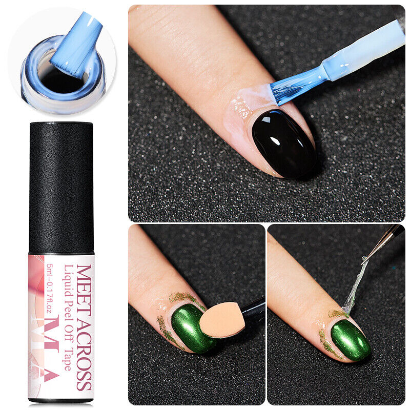 MEET ACROSS 5ml Nail Art Latex Peel Off Liquid Tape Nail Polish Manicure  Tips | eBay
