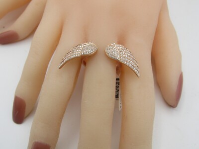 CUBIC ZIRCONIA ANGEL WING RING NWT 18k Rose Gold over Sterling
