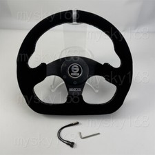 Sparco Suede Leather D Shape Car Steering Wheel With Horn Button 13inch 315mm