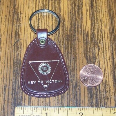 UAW Vintage Keyring ''UAW CAP Key To Victory'' United Auto Workers